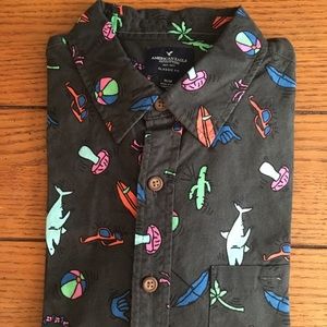 American eagle short sleeve button down
